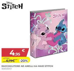 Toys Center RACCOGLITORE AD ANELLI A4 MAXI STITCH offerta