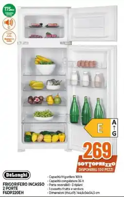 Expert DeLonghi FRIGORIFERO INCASSO 2 PORTE F6DP220EH offerta