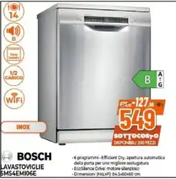 Expert BOSCH LAVASTOVIGLIE SMS4EMI06E offerta