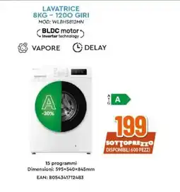 Expert LAVATRICE 8KG - 1200 GIRI offerta