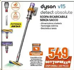 Expert dyson v15 detect absolute SCOPA RICARICABILE SENZA SACCO offerta