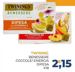 Moderna TWININGS BENESSERE COCCOLE/ENERGIA DIFESA offerta