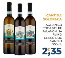 Moderna Cantina solopaca aglianico coda volpe falanghina fiano greco doc sannio offerta