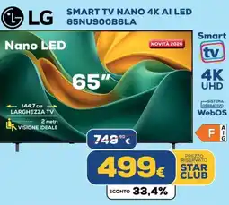 Euronics LG SMART TV NANO 4K AI LED 65NU900B6LA offerta
