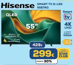 Euronics Hisense SMART TV Q-LED 55E79Q offerta