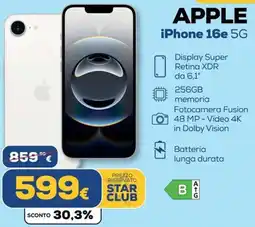 Euronics APPLE iPhone 16e 5G offerta