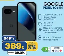 Euronics GOOGLE PIXEL 10a 5G offerta