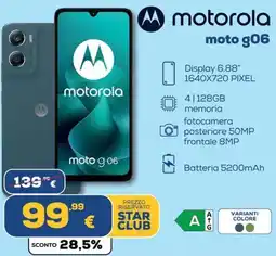 Euronics motorola moto g06 offerta