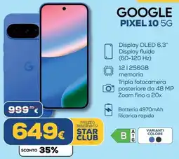 Euronics GOOGLE PIXEL 10 5G offerta