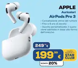 Euronics APPLE Auricolari AirPods Pro 3 offerta