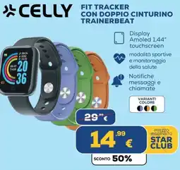 Euronics CELLY FIT TRACKER CON DOPPIO CINTURINO TRAINERBEAT offerta