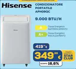 Euronics Hisense CONDIZIONATORE PORTATILE APH09QC offerta