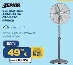 Euronics ZEPHIR VENTILATORE A PIANTANA CROMATO PF40CR offerta