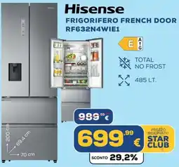 Euronics Hisense FRIGORIFERO FRENCH DOOR RF632N4WIE1 offerta