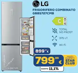 Euronics LG FRIGORIFERO COMBINATO GBBS727CMB offerta