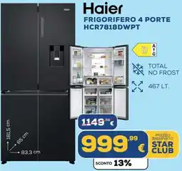 Euronics Haier FRIGORIFERO 4 PORTE offerta