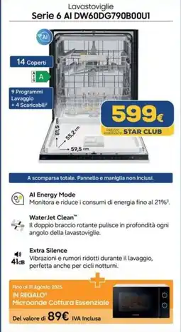 Euronics Lavastoviglie Serie 6 AI DW60DG790B00U1 offerta