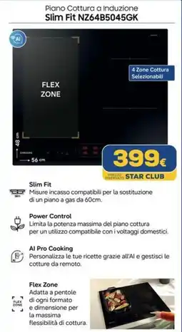 Euronics Piano Cottura a induzione Slim Fit NZ64B5045GK offerta