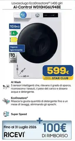 Euronics Lavasciuga EcoDosatore® offerta
