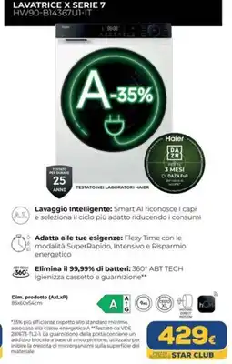 Euronics Lavatrice X Serie 7 Haier offerta