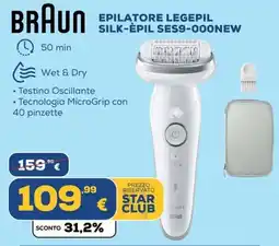 Euronics BRAUN EPILATORE LEGEPIL SILK-ÉPIL SES9-000NEW offerta