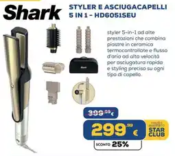 Euronics Shark STYLER E ASCIUGACAPELLI 5 IN 1 - HD6051SEU offerta