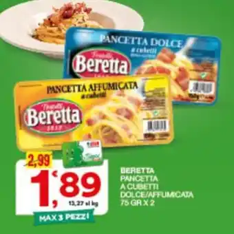 Sisa Beretta Pancetta a cubetti offerta