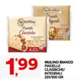 Sisa MULINO BIANCO PIADELLE CLASSICHE/INTEGRALI offerta