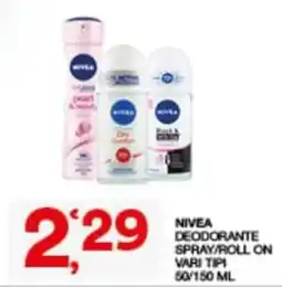 Sisa NIVEA DEODORANTE SPRAY/ROLL ON offerta