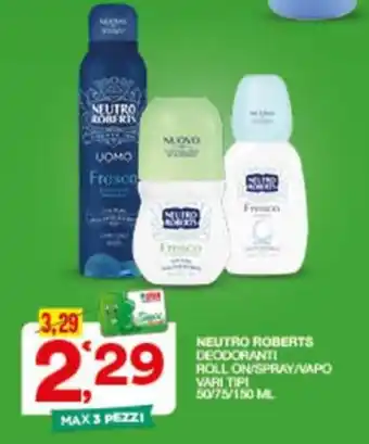 Sisa Neutro Roberts deodoranti offerta