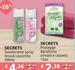 PiùMe SECRETS Deodorante spray tessuti assortito offerta