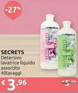 PiùMe Secrets Detersivo lavatrice liquido offerta