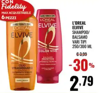 Gecop L'OREAL ELVIVE SHAMPOO/BALSAMO offerta