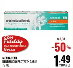 Gecop Mentadent Dentifricio Protect+ Carie offerta