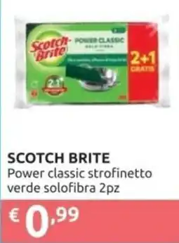 PiùMe SCOTCH BRITE Power classic strofinetto verde solofibra offerta
