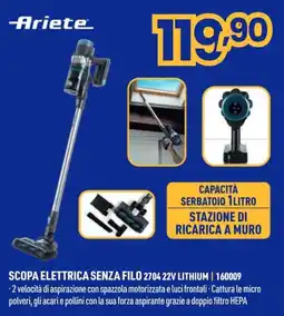AmiCo Shop Ariete SCOPA ELETTRICA SENZA FILO 2704 22V LITHIUM offerta