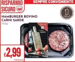Pan Hamburger Bovino Carni Sarde offerta