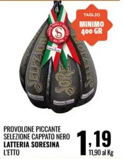 Gecop Provolone Piccante Selezione Cappato Nero Latteria SoreSina offerta