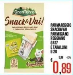 Supermercati EffePiù Snack&Vai! Parmigiano Reggiano DOP e Tarallini Gran Pasticci offerta