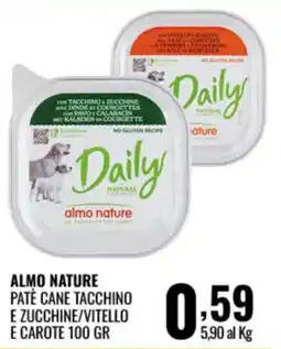 Gecop ALMO NATURE PATÈ CANE TACCHINO E ZUCCHINE/VITELLO E CAROTE offerta