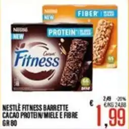 Supermercati EffePiù Nestlé Fitness Barrette Cacao Protein Miele e Fibre offerta