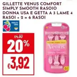 Pan GILLETTE VENUS COMFORT SIMPLY SMOOTH RASOIO offerta