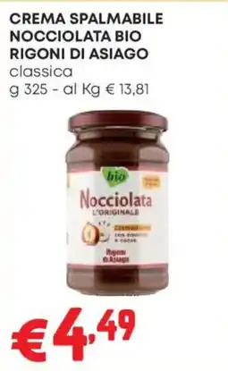 Pam Crema spalmabile nocciolata bio Rigoni di Asiago offerta