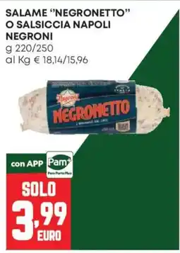 Pam Salame "Negronetto" o Salsiccia Napoli Negroni offerta