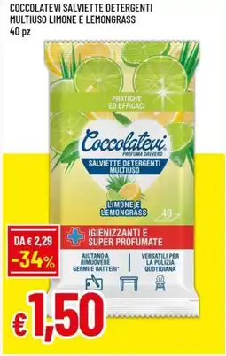 Famila Superstore Coccolatevi Salviette Detergenti Multiuso Limone e Lemongrass offerta