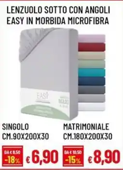 Famila Superstore LENZUOLO SOTTO CON ANGOLI EASY IN MORBIDA MICROFIBRA offerta