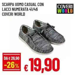 Famila Superstore SCARPA UOMO CASUAL CON LACCI NUMERATA 41/46 COVERI WORLD offerta