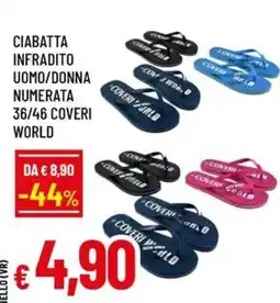Famila Superstore Ciabatta infradito uomo/donna numerata coveri world offerta