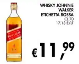 èccoMI WHISKY JOHNNIE WALKER ETICHETTA ROSSA offerta