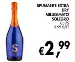 èccoMI Spumante Extra Dry Millesimato Solegro offerta